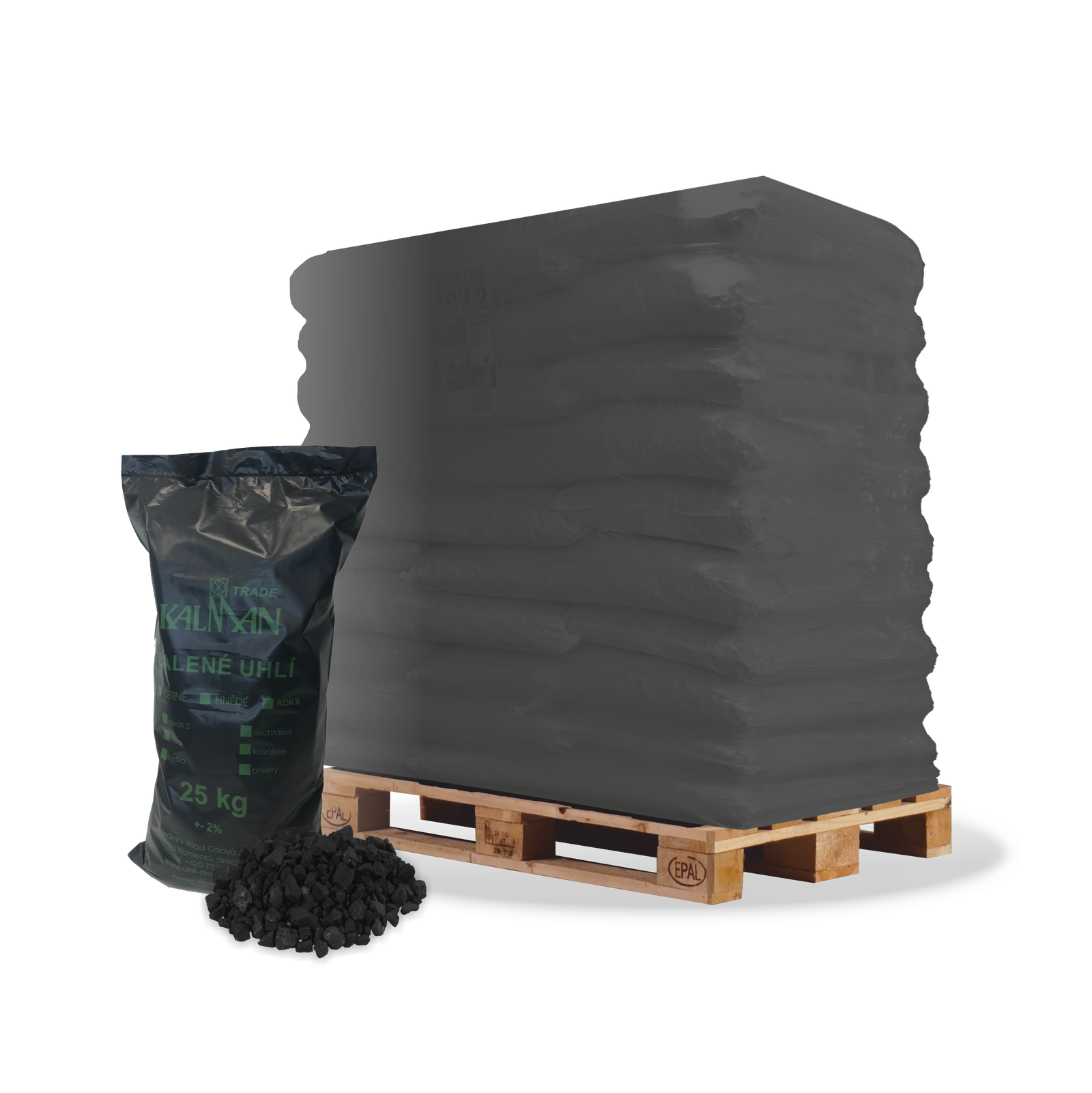 Černé pytlované dřevěné uhlí ECOHRAŠEK