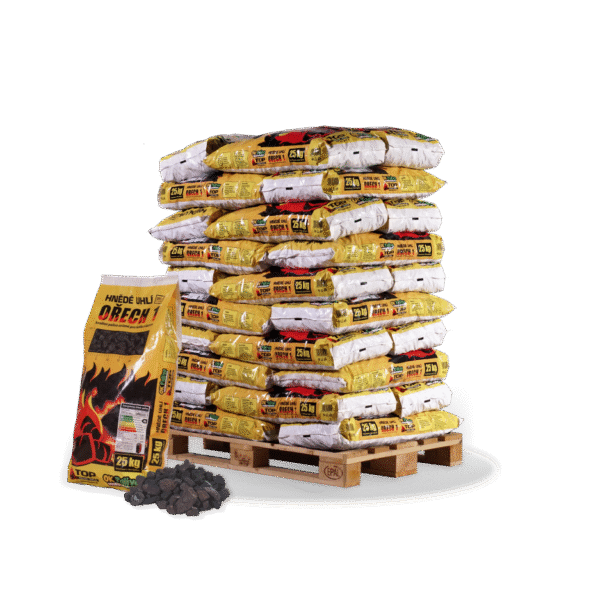 Hnědé pytlované dřevěné uhlí OŘECH 1